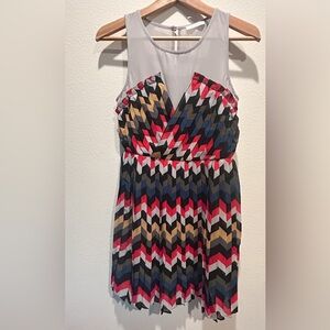 Esley Multicolor Chevron Mini Dress